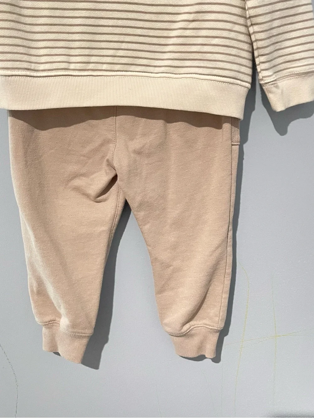 Carter's Toddler Striped Half-Zip Set - Cream & Tan